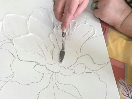 Цветы из текстурной пасты