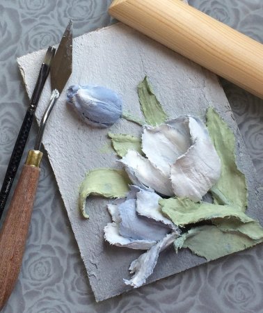 Цветы из текстурной пасты