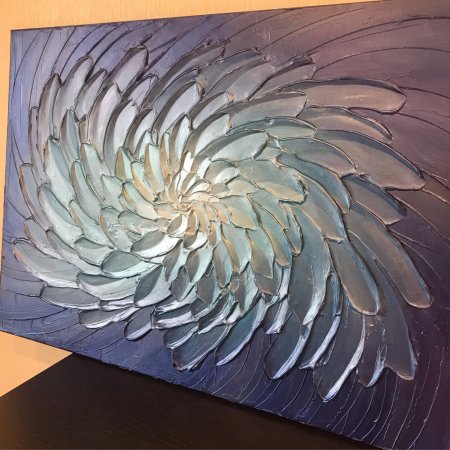 Объемные цветы текстурной пастой