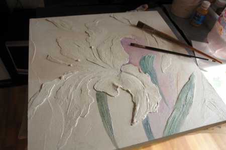 Рисование шпаклевкой на холсте