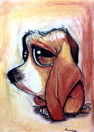 Собака сангиной