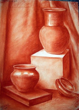 Сангина натюрморт Академический