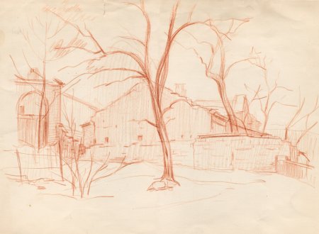 Наброски сангиной и сепией