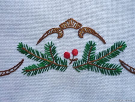 Новогодняя вышивка гладью