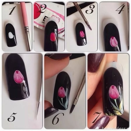 Рисунки на ногтях пошагово