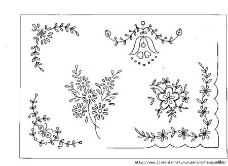 Эскиз орнамента для вышивания салфетки