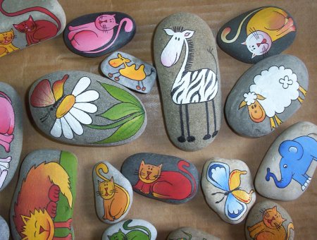 Рисунки на камнях акриловыми красками для начинающих