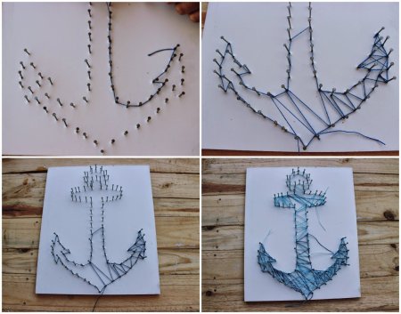 Трафареты для картин из гвоздей и ниток