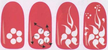 Легкие рисунки на ногтях иголкой