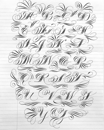 Флориши леттеринг каллиграфия