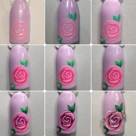 Цветочный маникюр пошагово