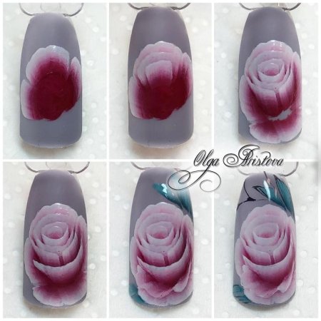 Розы на ногтях мастер класс