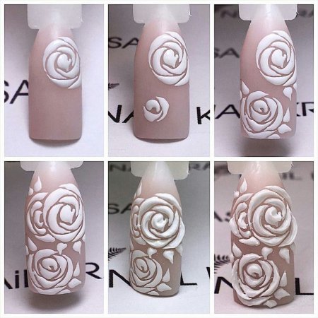 Роза на ногтях
