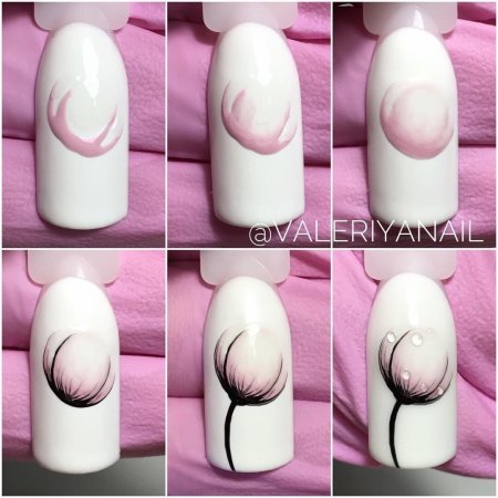 Поэтапное рисование на ногтях