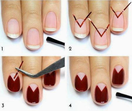 Треугольная лунка на ногтях