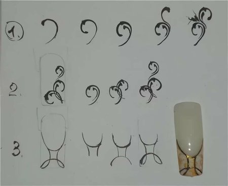 Вензеля на ногтях схемы