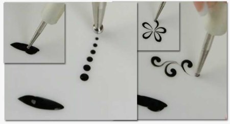 Простые узоры на ногтях кисточкой