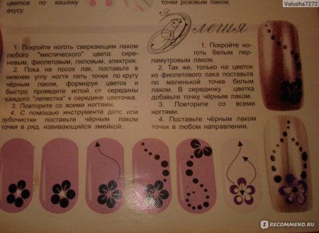 Схема ртсунка на ногтях дотцасам