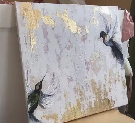 Интерьерные картины с поталью и текстурной пастой