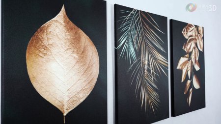 Картина перо с поталью