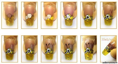 Пчела маникюр пошагово