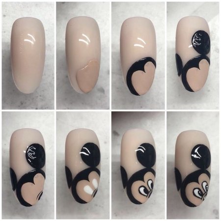 Мультяшки на ногтях пошагово для начинающих