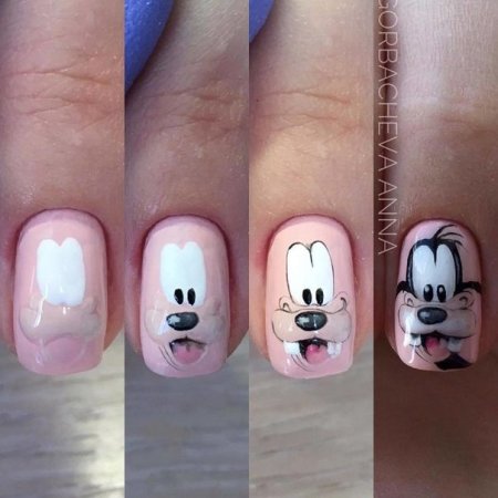 Мультяшки на ногтях пошагово