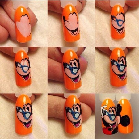 Мультяшки на ногтях пошагово