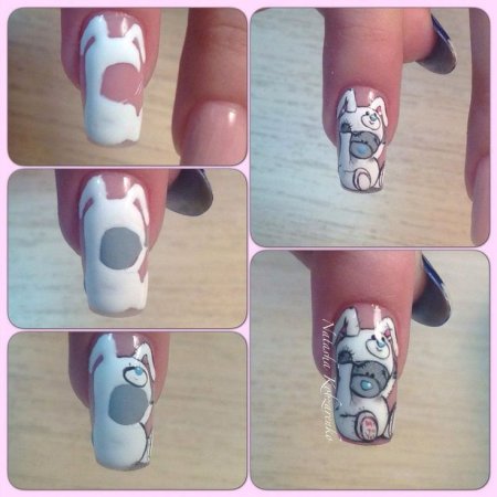 Мультяшные персонажи на ногтях