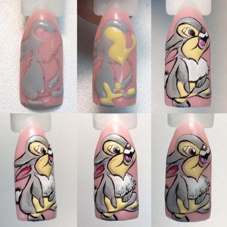 Пошаговое рисование на ногтях