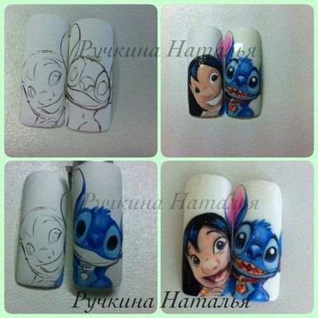 Поэтапное рисование на ногтях животных