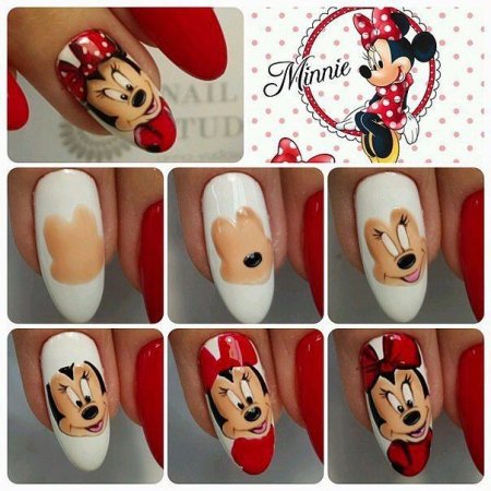 Персонажи на ногтях пошагово