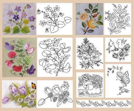 Вышивка гладью схемы для начинающих