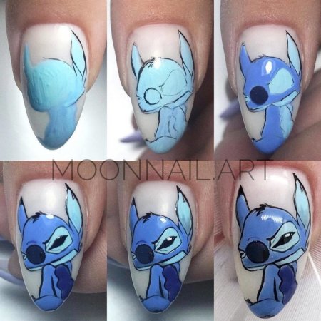 Животные на ногтях пошагово