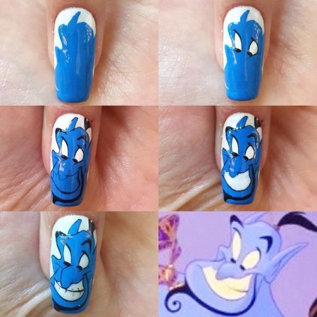 Фламинго на ногтях пошагово