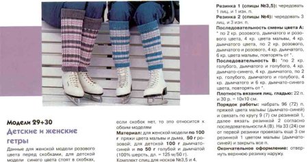 Вязание гетры спицами схемы и описание