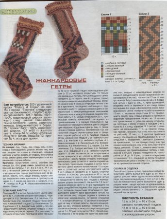 Жаккардовые гетры вязаные спицами схемы