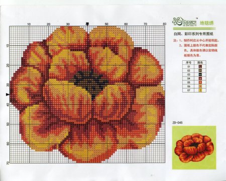Ковровая вышивка цветы
