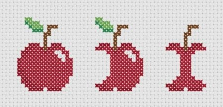 Вышивка крестом яблоко