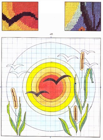 Эскиз гобелена цветы