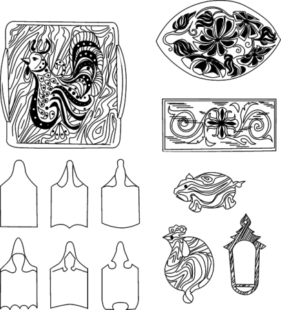 Контурная резьба по дереву эскизы