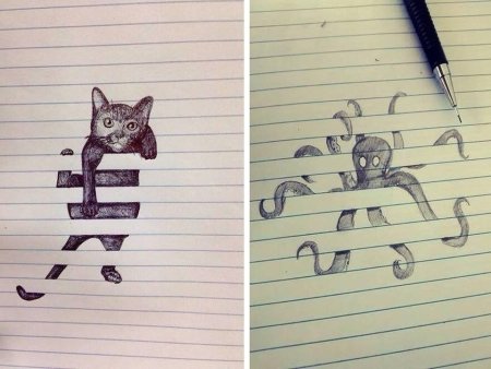 Прикольные рисунки в тетради