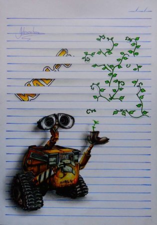 Рисунки в линию в тетради