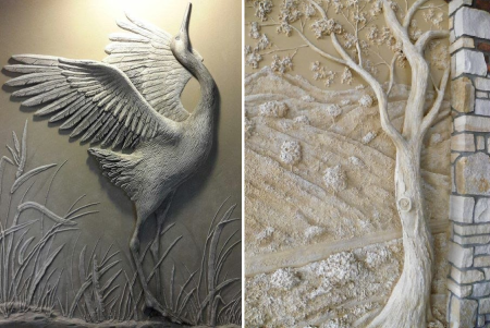 Интерьерные картины из шпаклевки