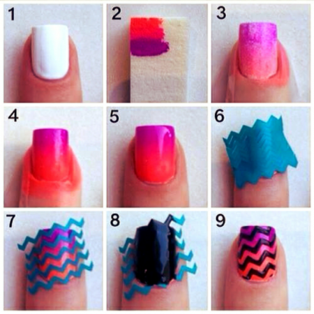 Губки на маникюре пошагово