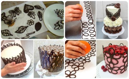 Украшение торта шоколадом растопленным