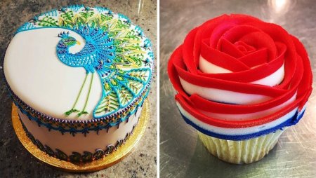 Оригинальное украшение из крема на торт
