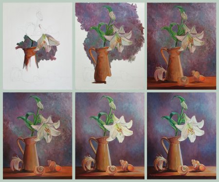 Этапы рисования натюрморта живопись