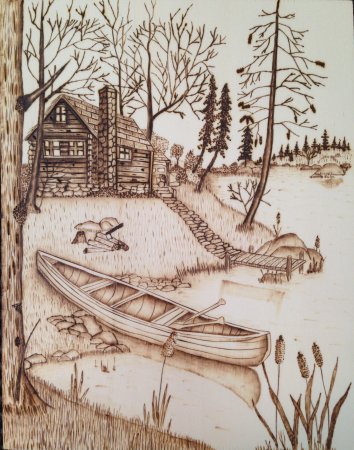 Пейзаж выжигателем