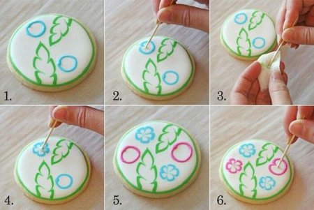 Роспись пряников глазурью по мокрому